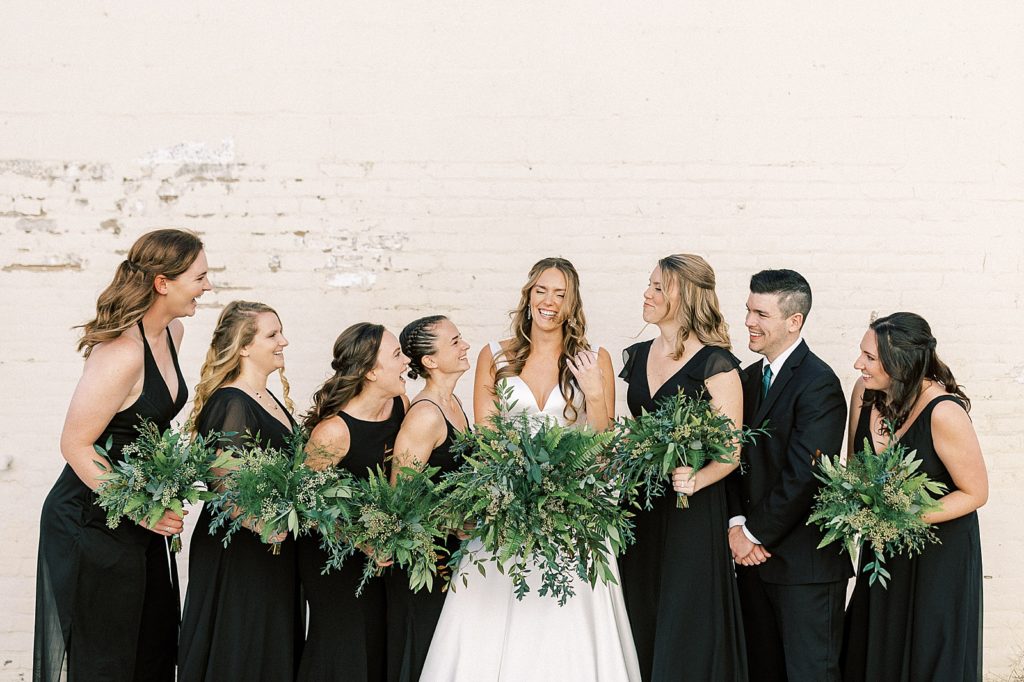 fall wedding in virginia with black and white colors