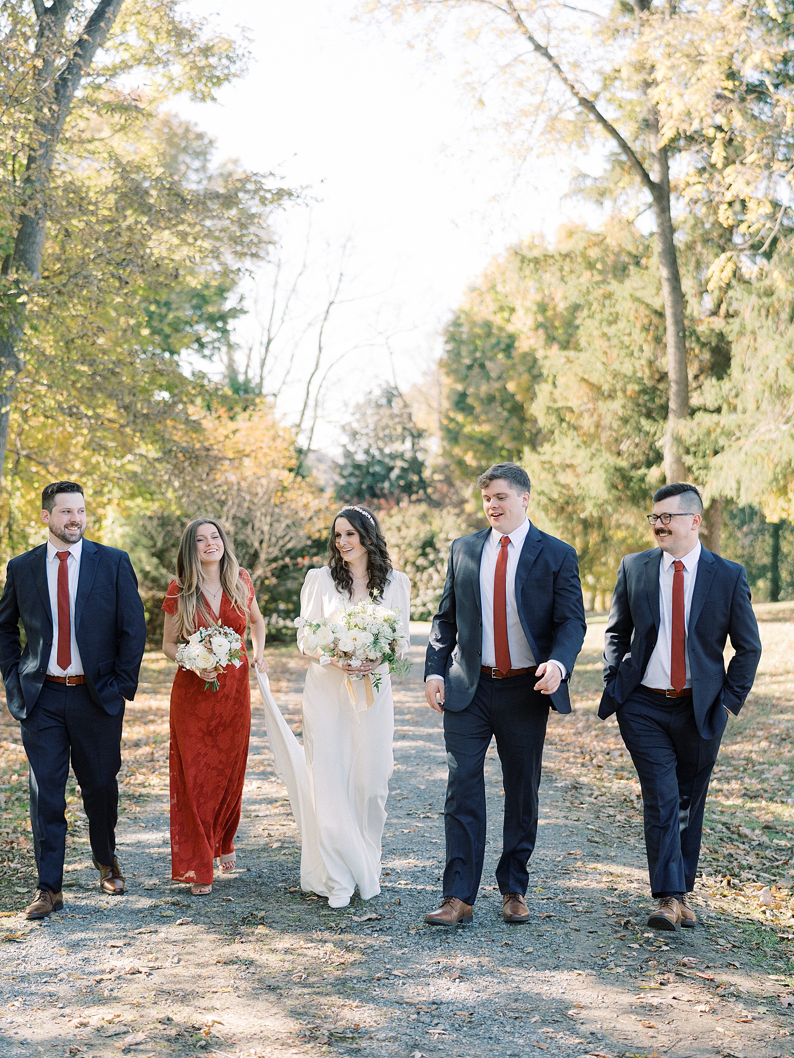 Fall Wedding in Virginia with White Florals