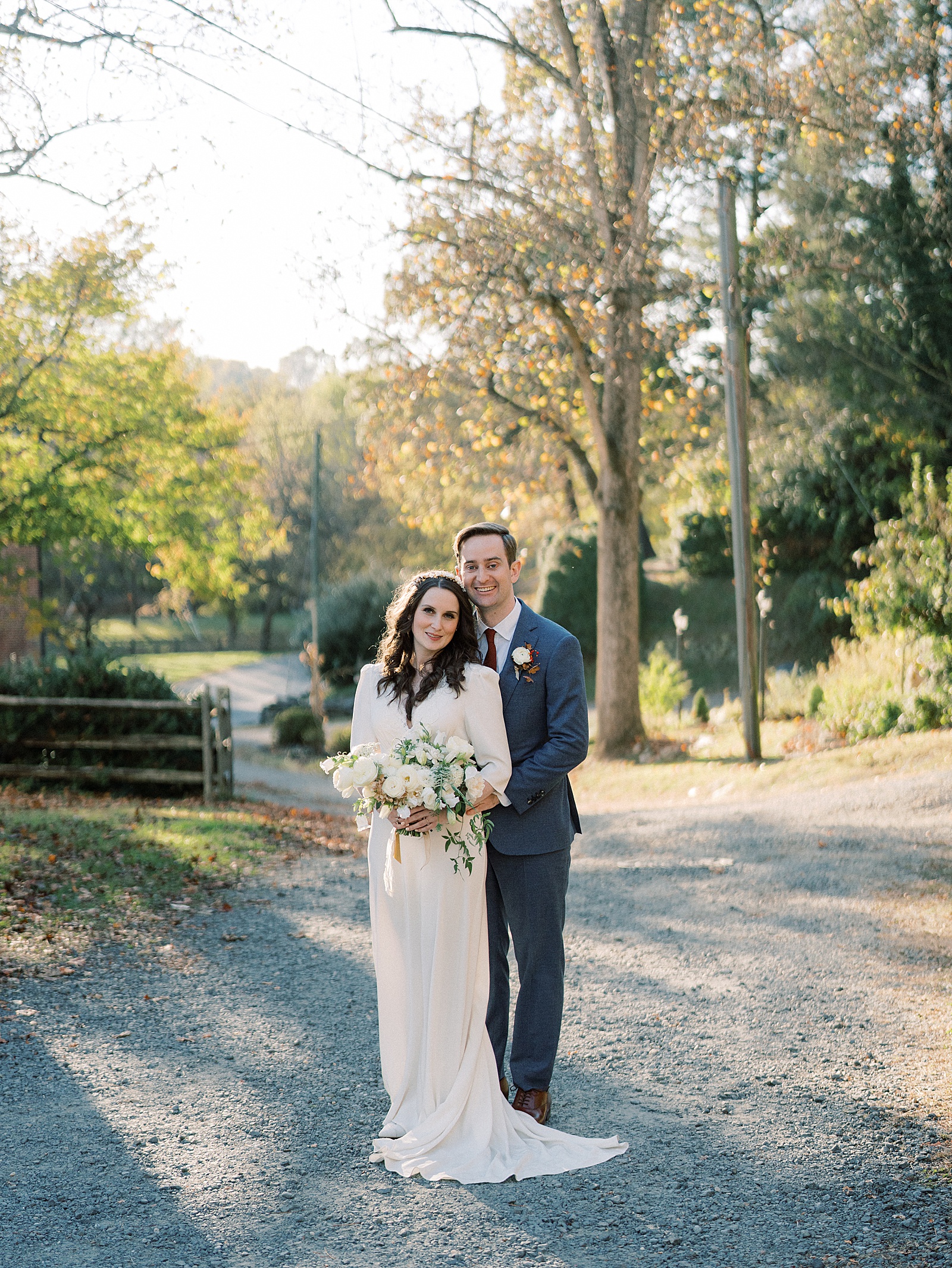 Fall Wedding in Virginia with White Florals
