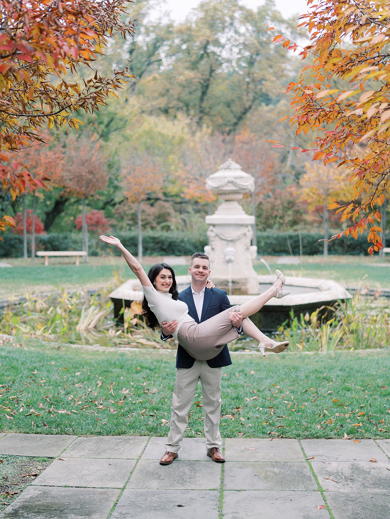 Fall georgetown engagement portraits