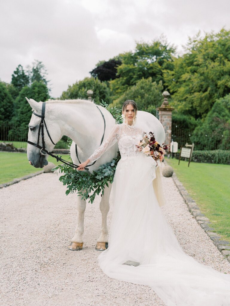 Intimate wedding in castle in Ireland