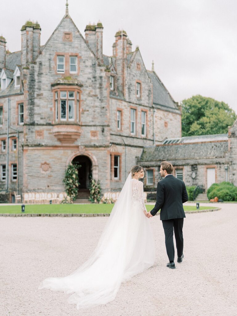 Intimate wedding in castle in Ireland