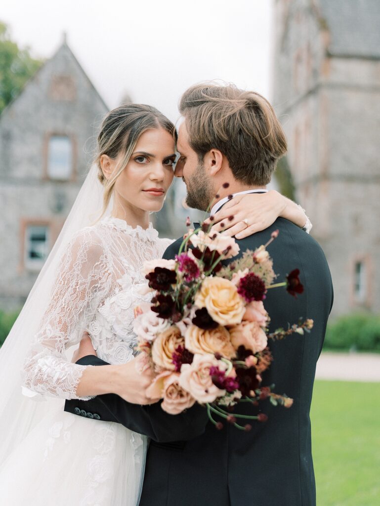 Intimate wedding in castle in Ireland