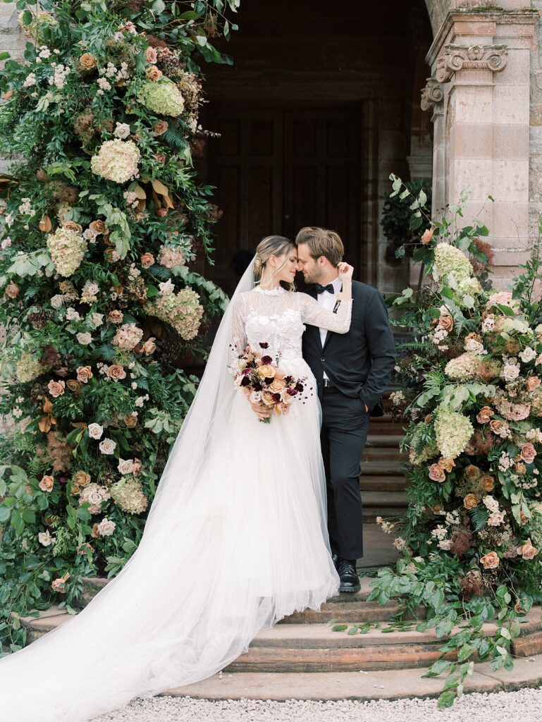 Intimate wedding in castle in Ireland