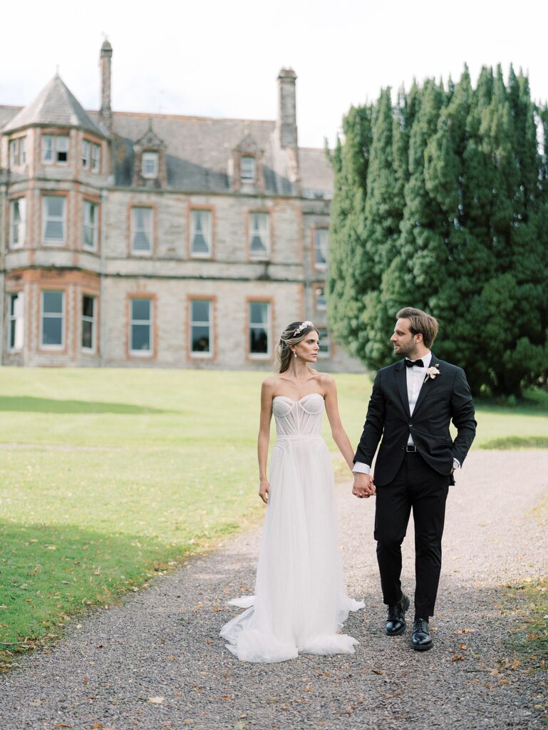 Intimate wedding in castle in Ireland