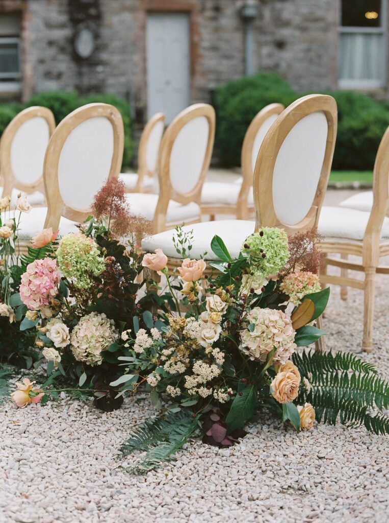 Intimate wedding in castle in Ireland