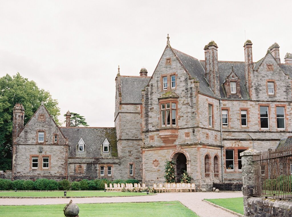 Intimate wedding in castle in Ireland