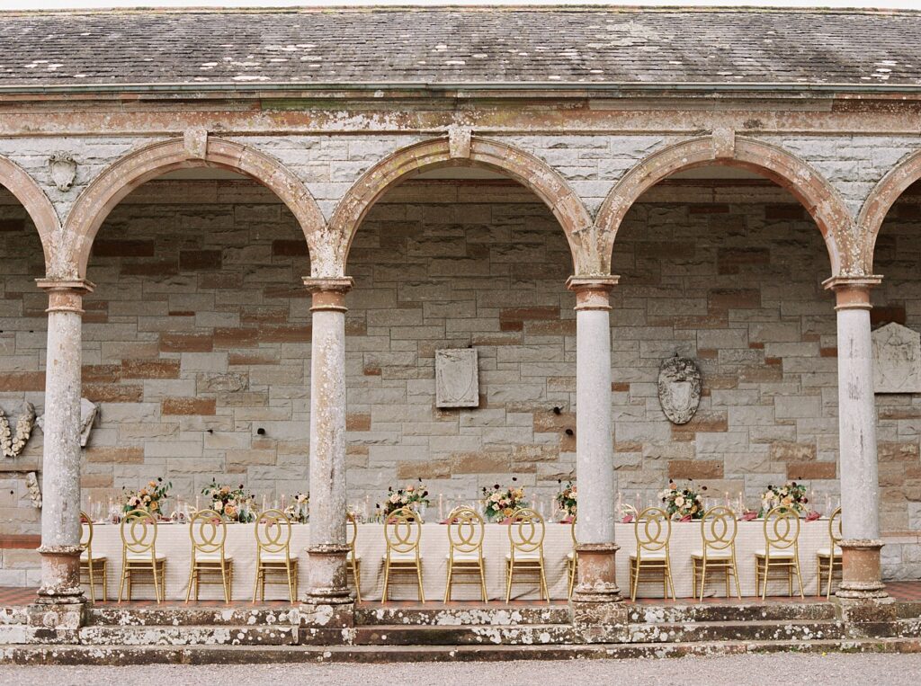 Intimate wedding in castle in Ireland