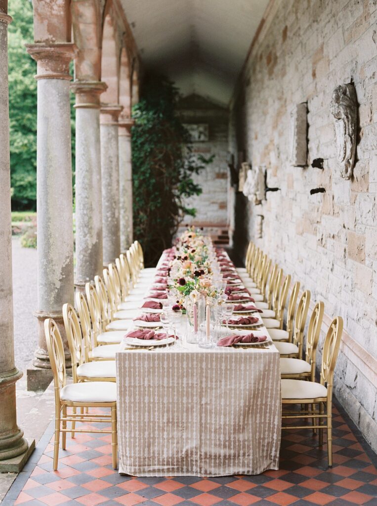 Intimate wedding in castle in Ireland