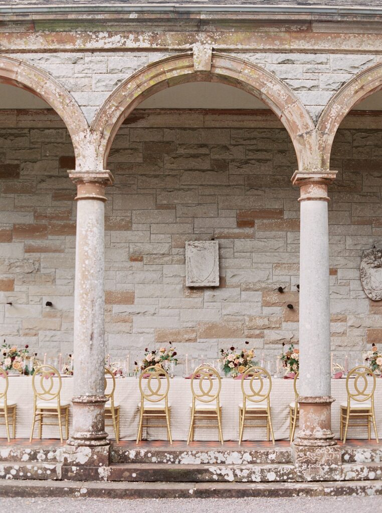 Intimate wedding in castle in Ireland