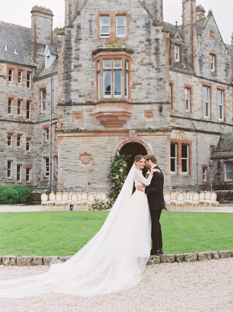 Intimate wedding in castle in Ireland