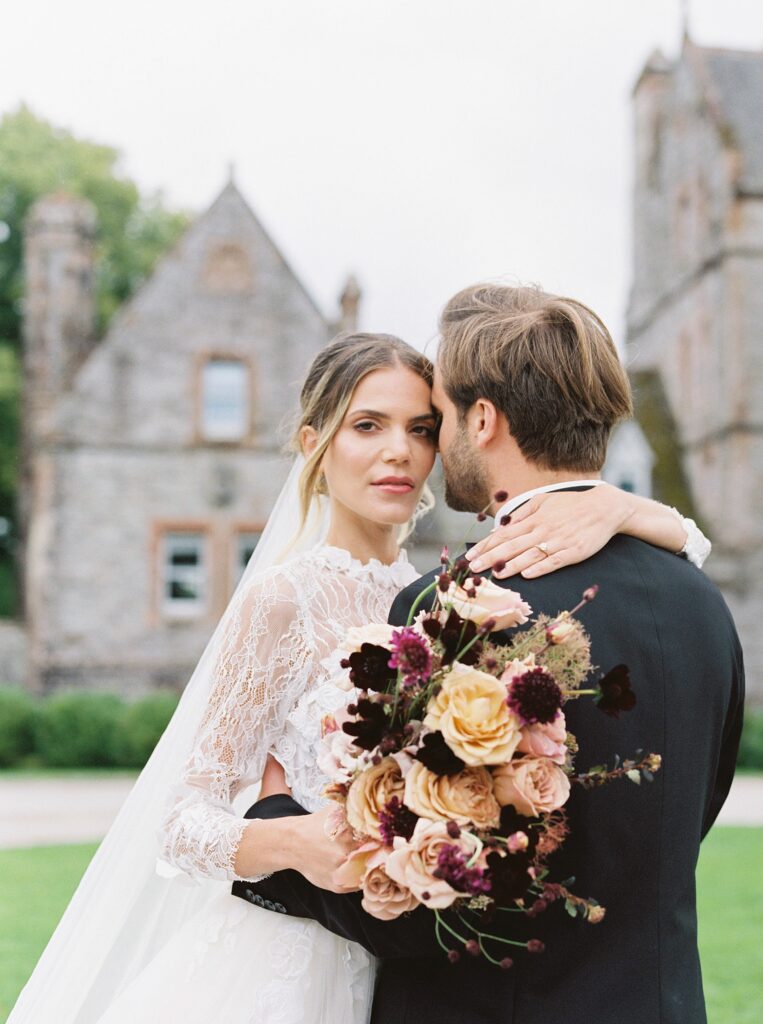 Intimate wedding in castle in Ireland