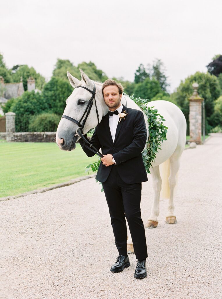 Intimate wedding in castle in Ireland