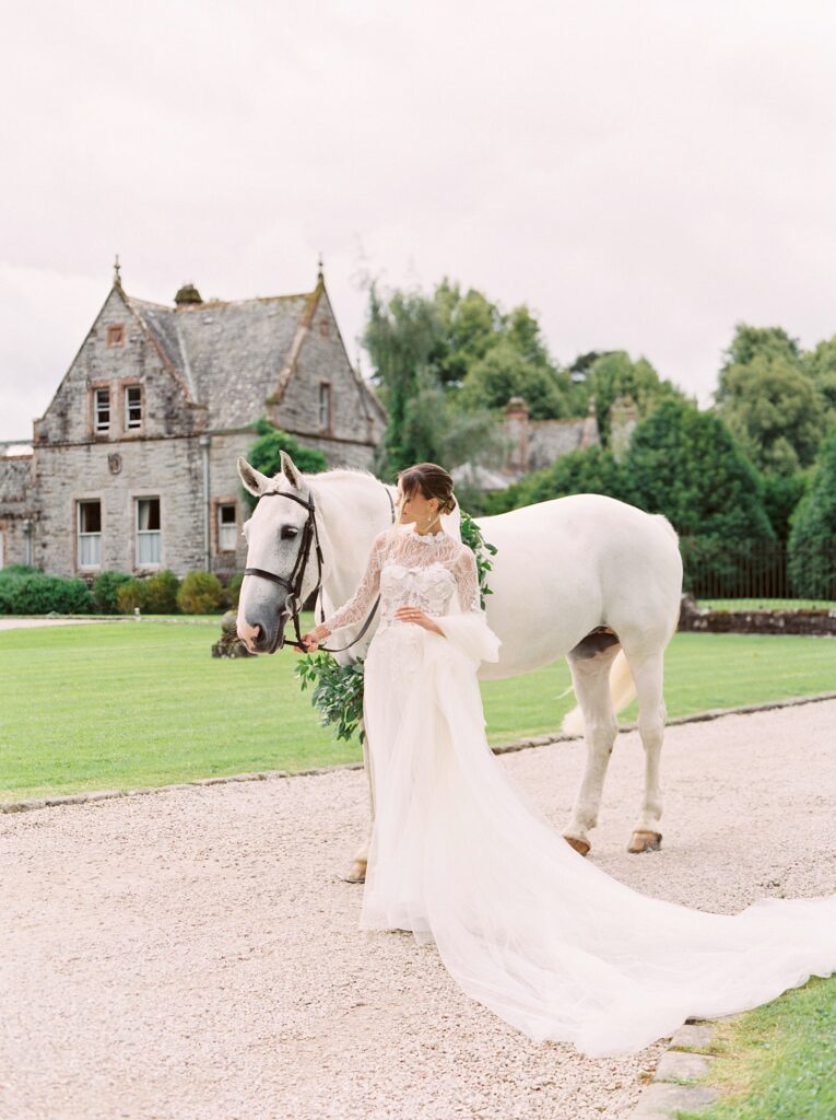 Intimate wedding in castle in Ireland