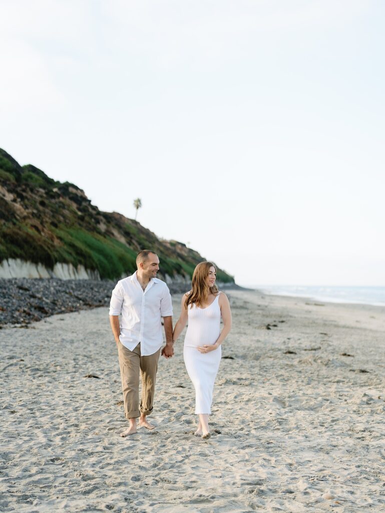 Maternity Portraits on the beach in Encinitas, California 