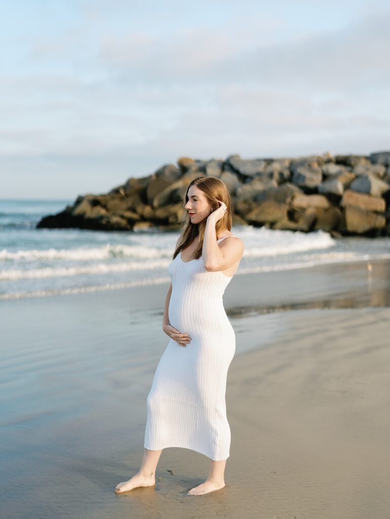 Maternity Portraits on the beach in Encinitas, California 