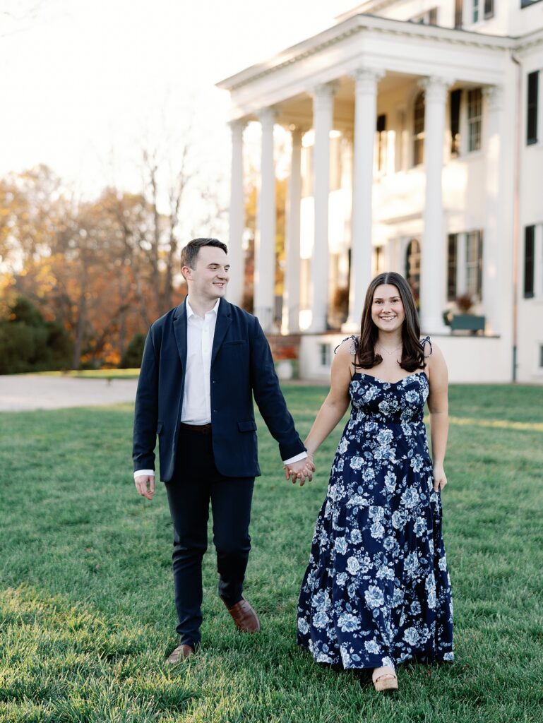 Oatlands Estate engagement portraits in Virginia